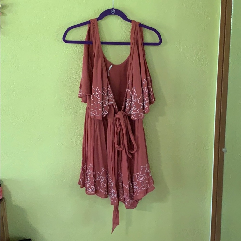 Beaded wrap around dress